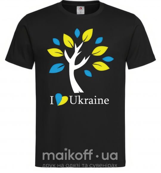 Мужская футболка Україна - дерево Черный фото
