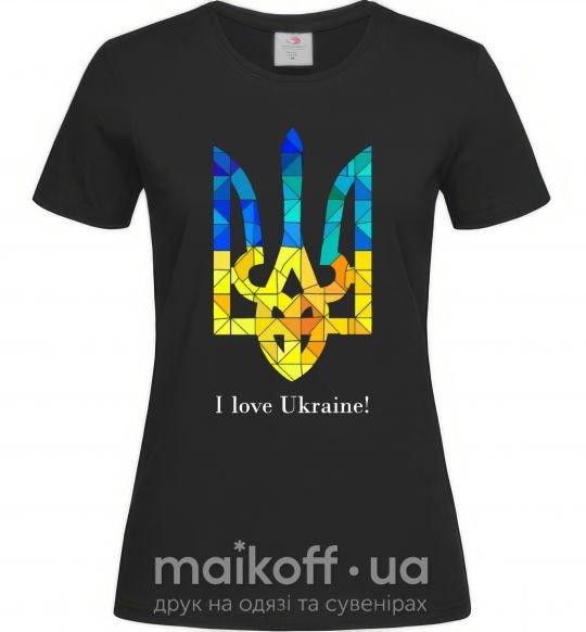 Женская футболка Я люблю Україну Черный фото