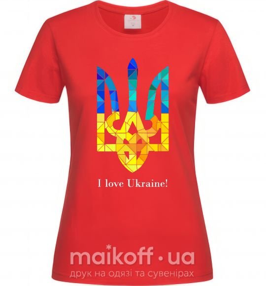 Жіноча футболка Я люблю Україну Червоний фото