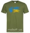 Чоловіча футболка Герб і Прапор України Оливковий фото