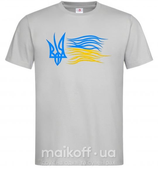 Мужская футболка Герб і Прапор України Серый фото