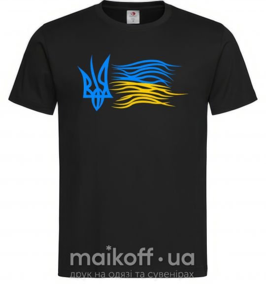 Чоловіча футболка Герб і Прапор України Чорний фото