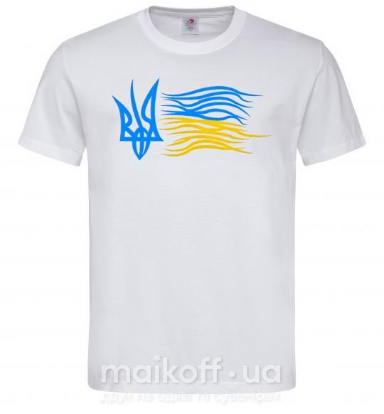 Чоловіча футболка Герб і Прапор України Білий фото