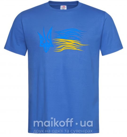Чоловіча футболка Герб і Прапор України Яскраво-синій фото