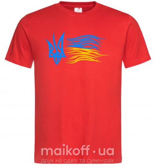 Чоловіча футболка Герб і Прапор України Червоний фото
