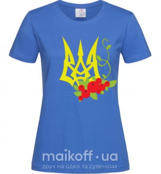 Жіноча футболка Герб з калиною Яскраво-синій фото