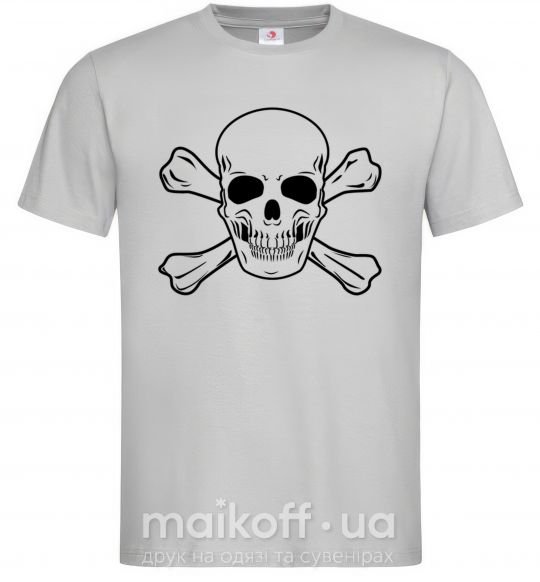 Мужская футболка Пиратский череп Серый фото