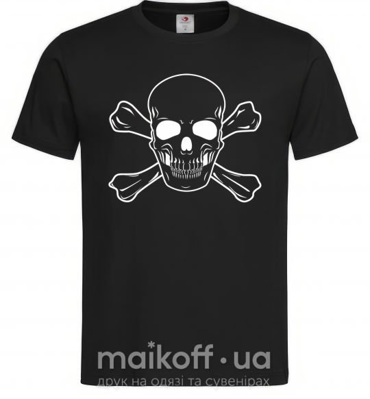 Мужская футболка Пиратский череп Черный фото