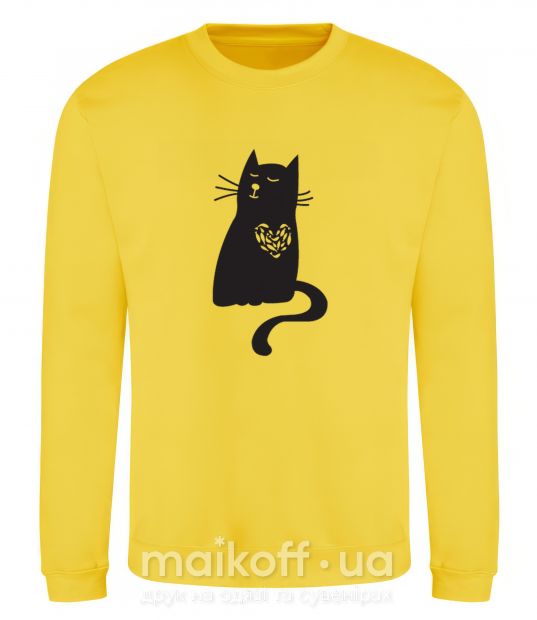 Світшот cat man Сонячно жовтий фото