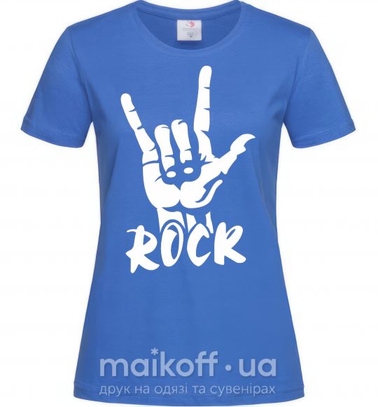Жіноча футболка ROCK знак Яскраво-синій фото
