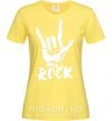 Женская футболка ROCK знак Лимонный фото