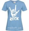 Жіноча футболка ROCK знак Блакитний фото