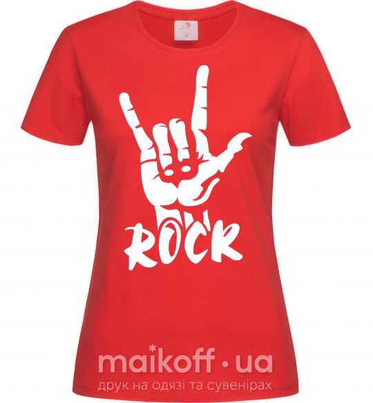 Жіноча футболка ROCK знак Червоний фото