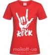 Жіноча футболка ROCK знак Червоний фото