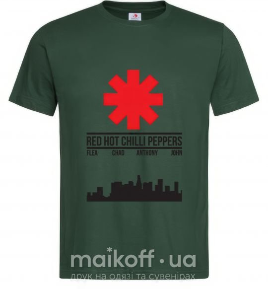 Мужская футболка Red hot chili peppers city Темно-зеленый фото