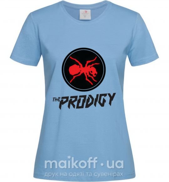 Женская футболка The prodigy Голубой фото