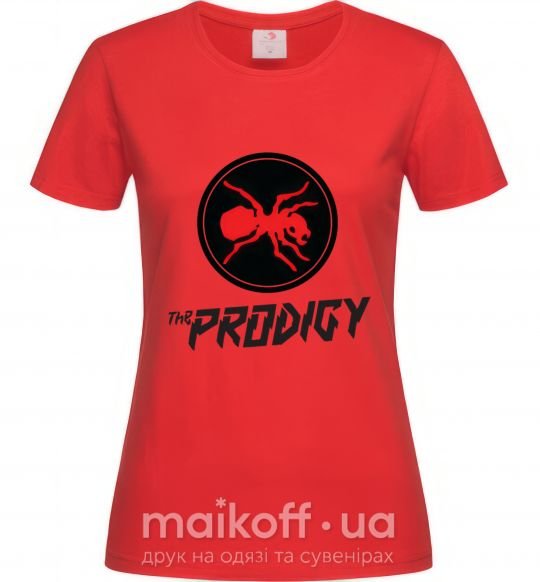 Женская футболка The prodigy Красный фото