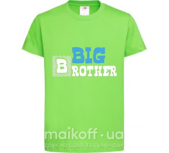 Дитяча футболка Big brother Лаймовий фото