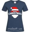 Женская футболка Merry Christmas santa hat Темно-синий фото