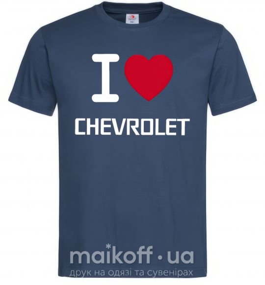 Мужская футболка I love chevrolet Темно-синий фото