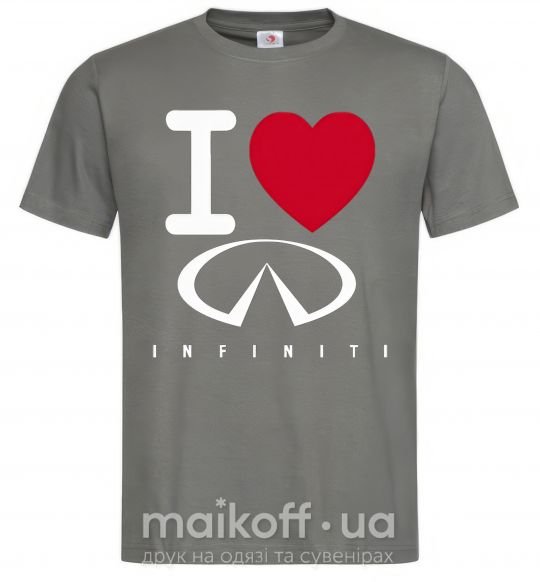 Чоловіча футболка I Love Infiniti Графіт фото