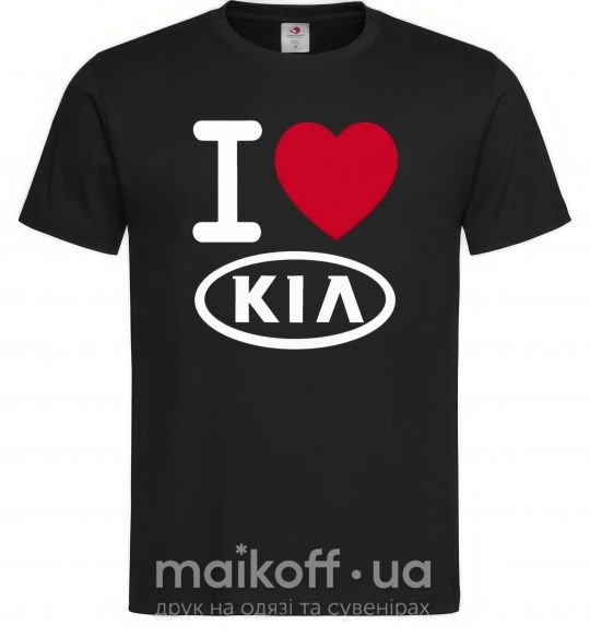 Мужская футболка I Love Kia Черный фото
