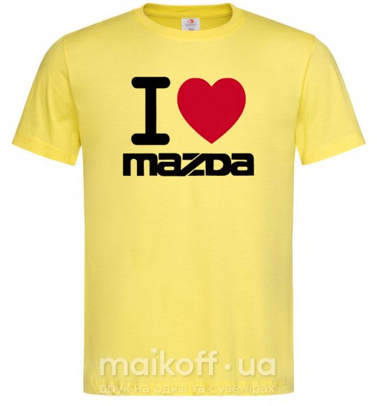 Мужская футболка I Love Mazda Лимонный фото