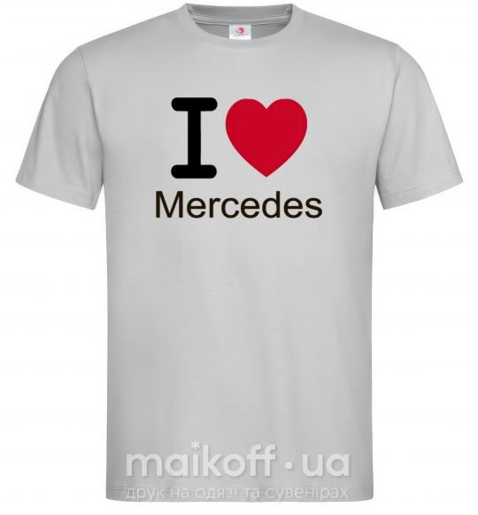 Мужская футболка I Love Mercedes Серый фото
