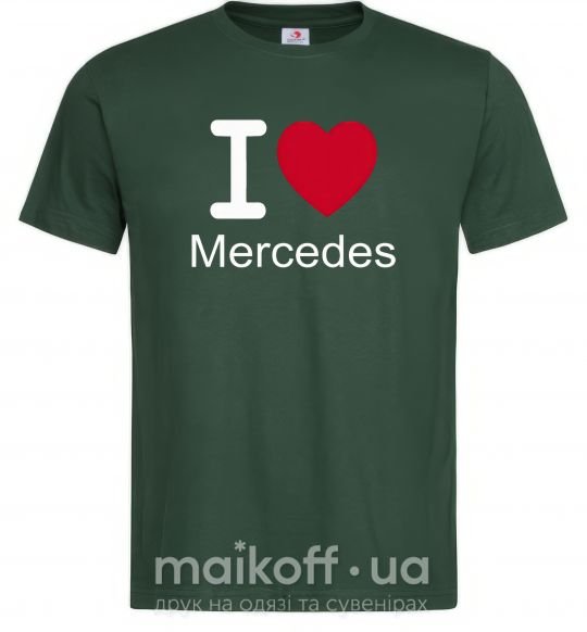 Мужская футболка I Love Mercedes Темно-зеленый фото