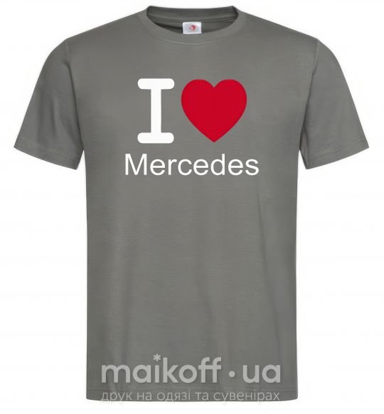 Чоловіча футболка I Love Mercedes Графіт фото