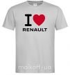 Мужская футболка I Love Renault Серый фото