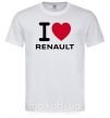 Мужская футболка I Love Renault Белый фото