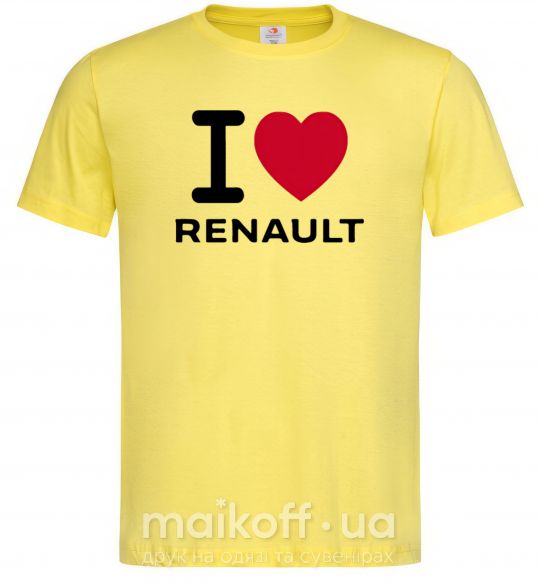 Мужская футболка I Love Renault Лимонный фото