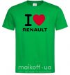 Мужская футболка I Love Renault Зеленый фото