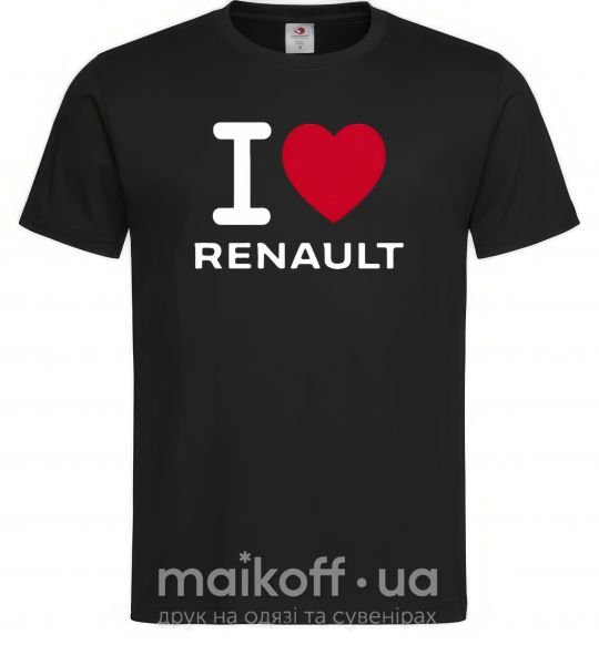 Мужская футболка I Love Renault Черный фото