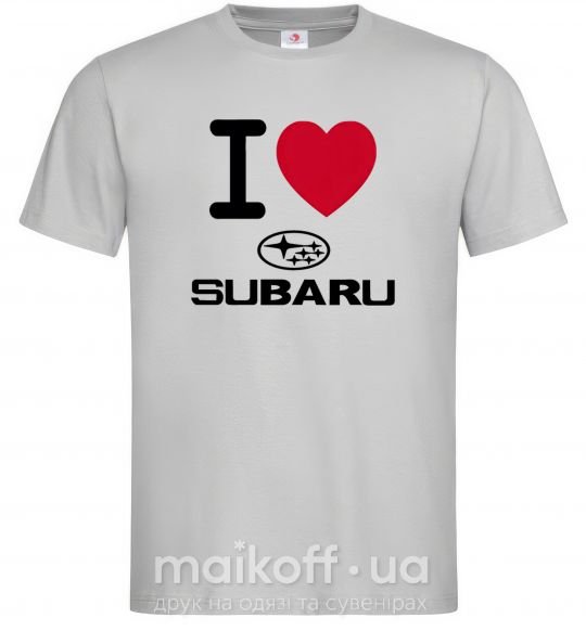 Мужская футболка I Love Subaru Серый фото
