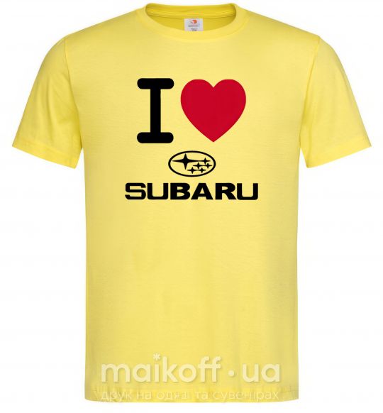 Мужская футболка I Love Subaru Лимонный фото