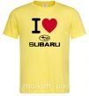 Мужская футболка I Love Subaru Лимонный фото