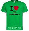 Мужская футболка I Love Subaru Зеленый фото