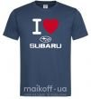 Мужская футболка I Love Subaru Темно-синий фото