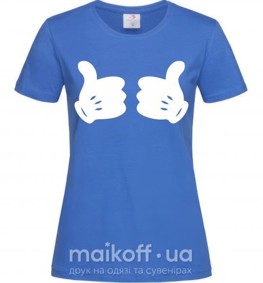 Женская футболка Mickey hands thumbs up Ярко-синий фото