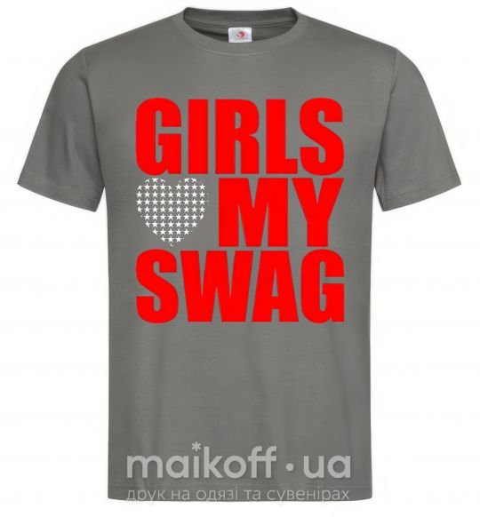 Мужская футболка Girls love my swag Графит фото
