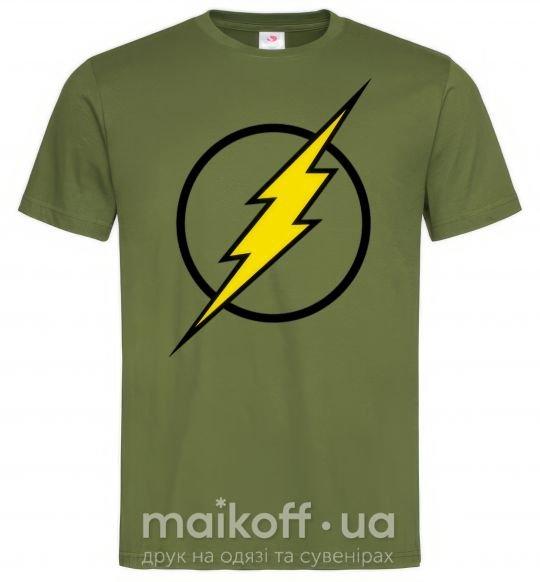 Мужская футболка logo flash Оливковый фото