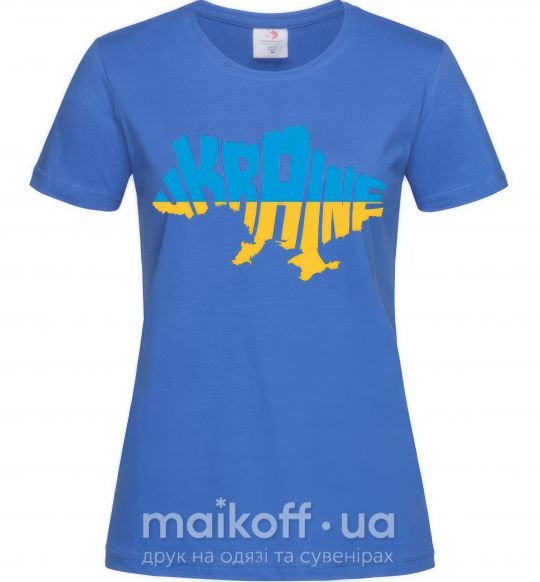 Женская футболка UKRAINE MAP Ярко-синий фото