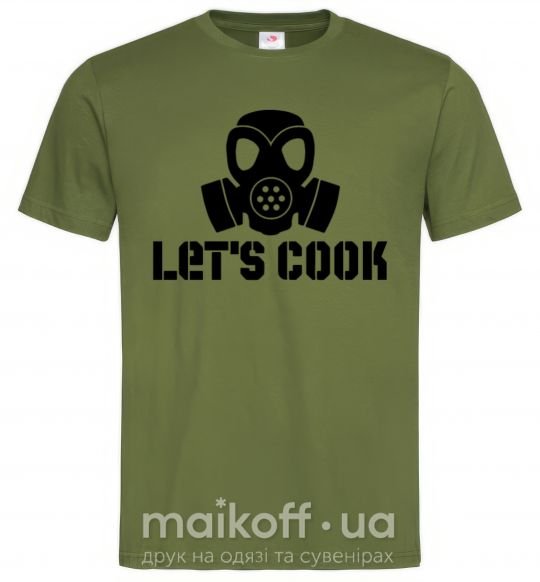 Мужская футболка Let's cook Оливковый фото