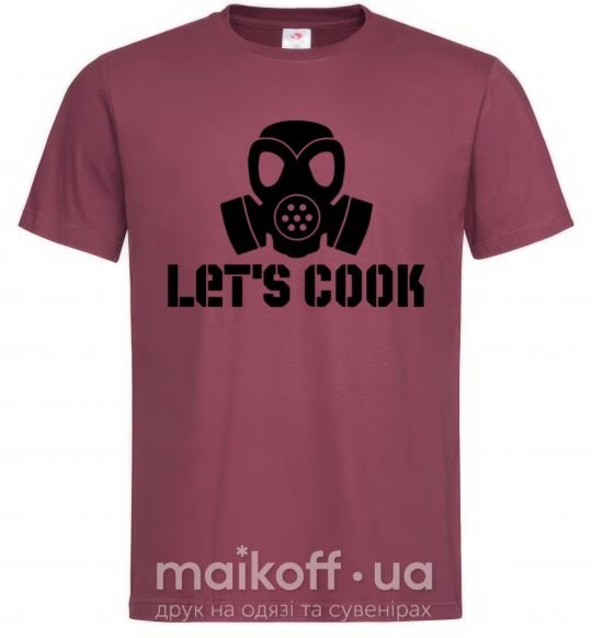 Мужская футболка Let's cook Бордовый фото
