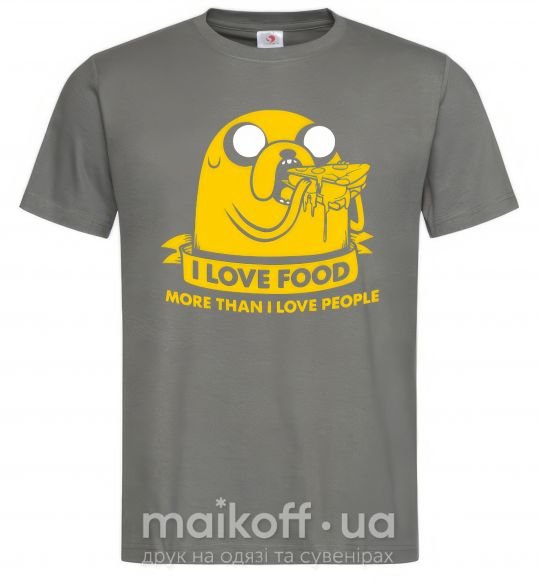 Чоловіча футболка I love food Графіт фото