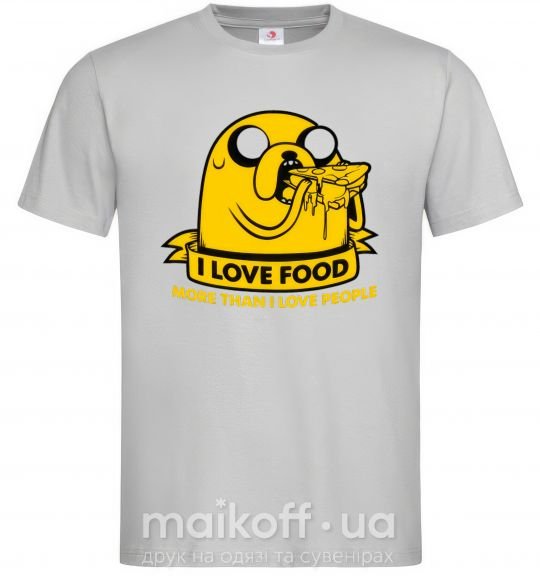Чоловіча футболка I love food Сірий фото