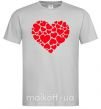 Мужская футболка Heart with heart Серый фото