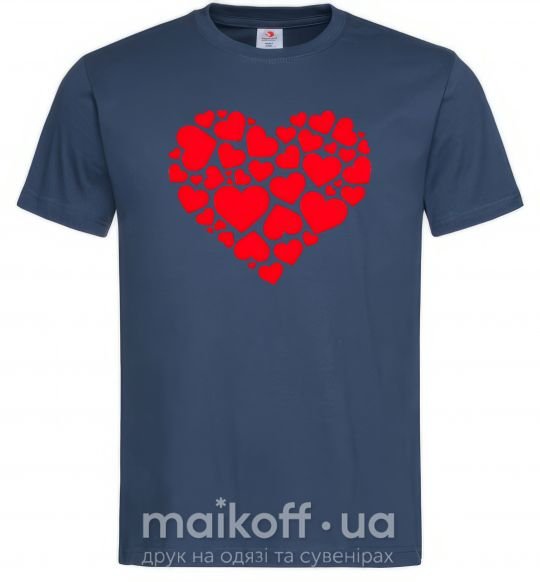 Чоловіча футболка Heart with heart Темно-синій фото